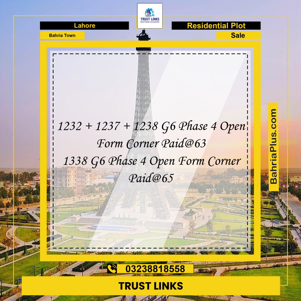 Residential Plot for Sale in Bahria Town, Lahore - (BP-286233)