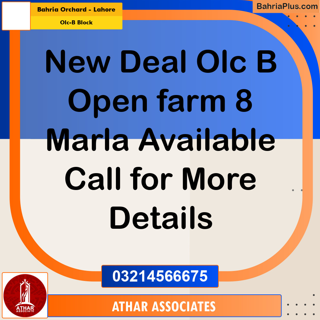 8 Marla Residential Plot for Sale in OLC-B Block -  Bahria Orchard, Lahore - (BP-286235)