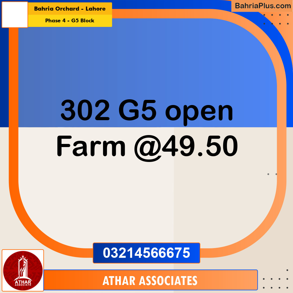 5 Marla Residential Plot for Sale in Phase 4 - G5 Block -  Bahria Orchard, Lahore - (BP-286236)