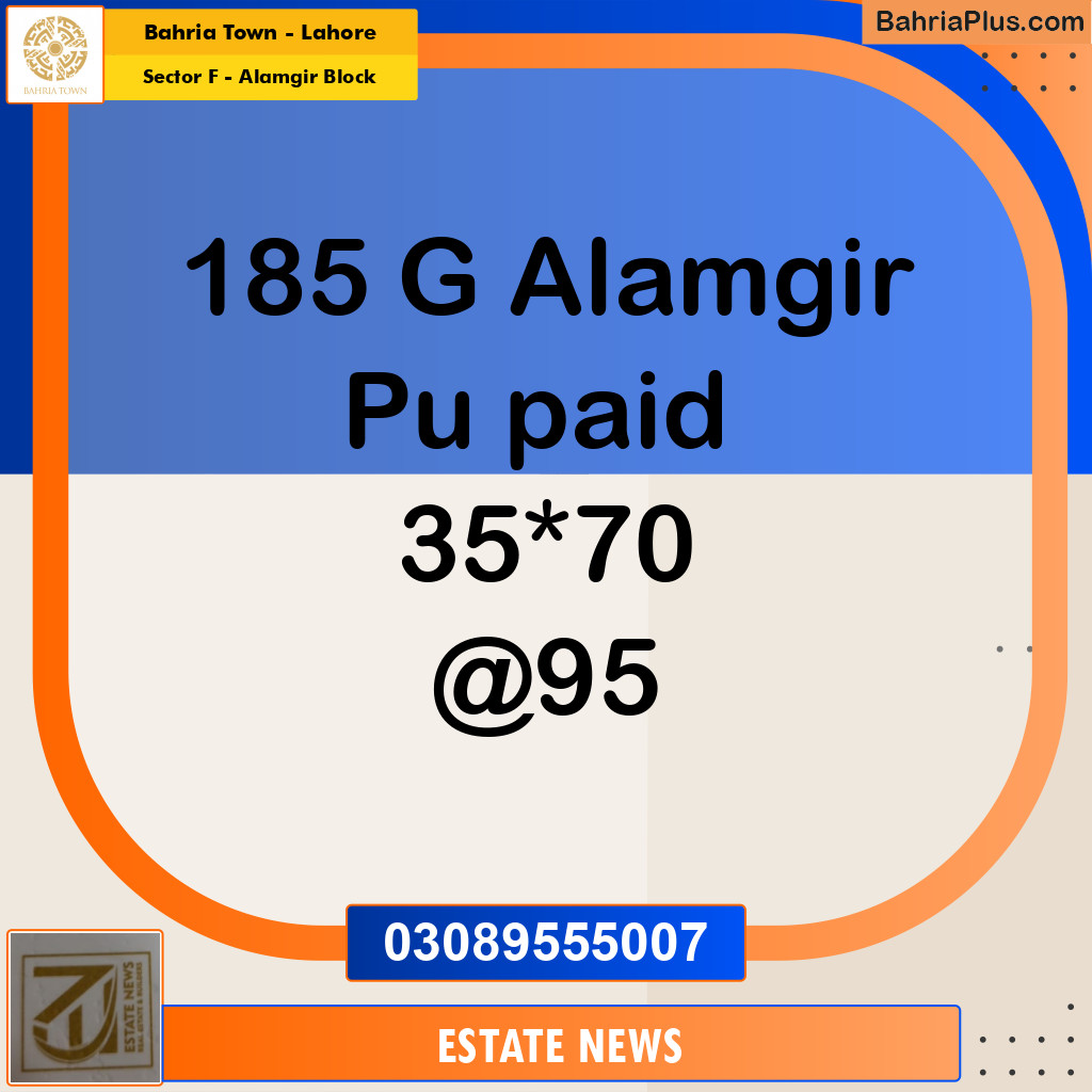 Residential Plot for Sale in Sector F - Alamgir Block -  Bahria Town, Lahore - (BP-286254)