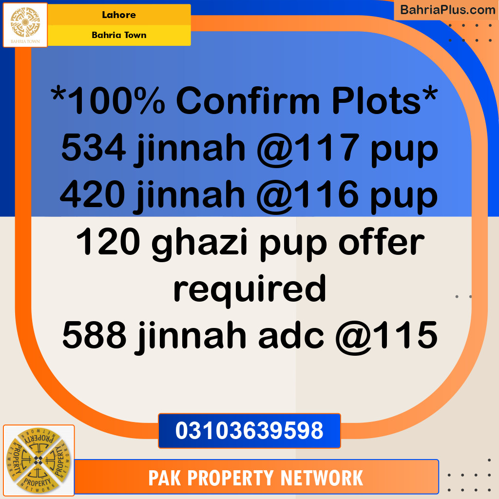 Residential Plot for Sale in Bahria Town, Lahore - (BP-286257)