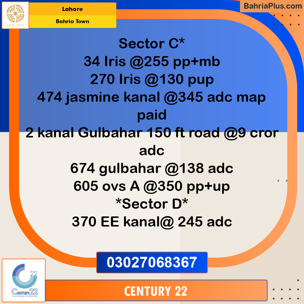 Residential Plot for Sale in Bahria Town, Lahore - (BP-286259)