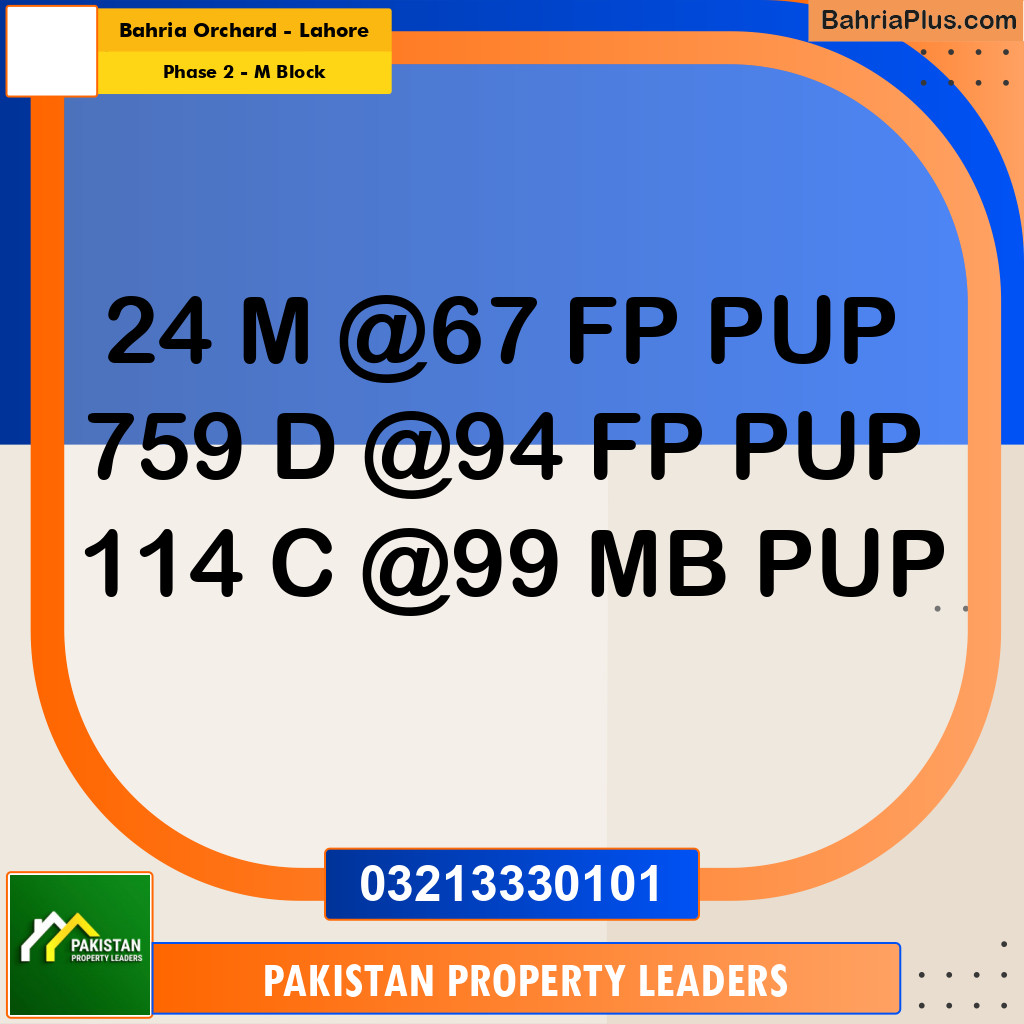 5 Marla Residential Plot for Sale in Phase 2 - M Block -  Bahria Orchard, Lahore - (BP-286278)