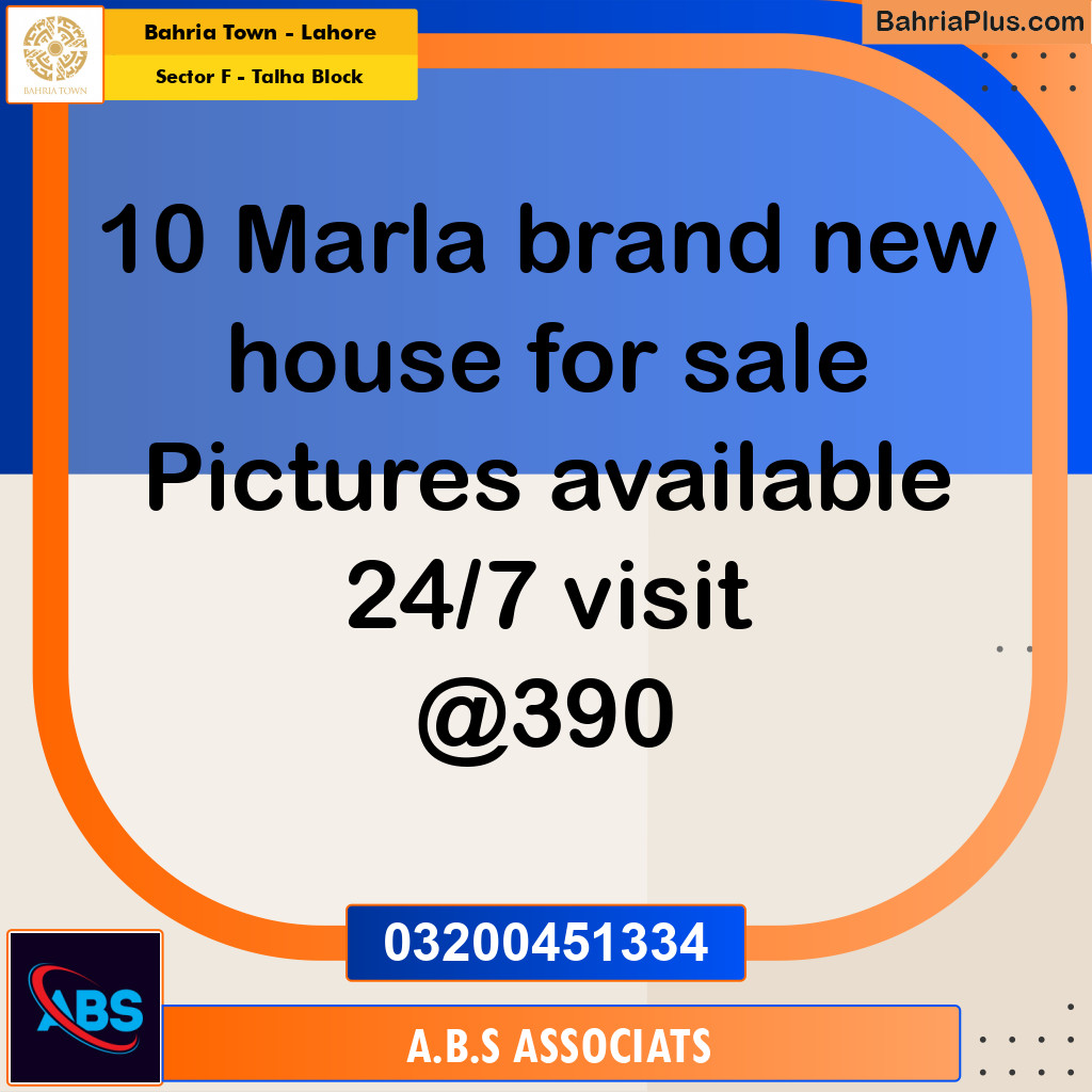 10 Marla Residential House for Sale in Sector F - Talha Block -  Bahria Town, Lahore - (BP-286310)