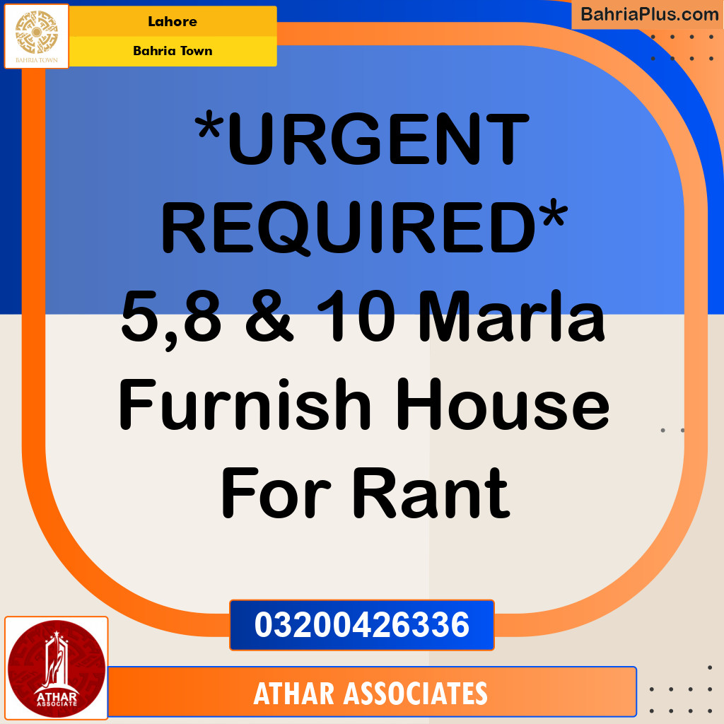 10 Marla Residential House for Rent in Bahria Town, Lahore - (BP-286391)