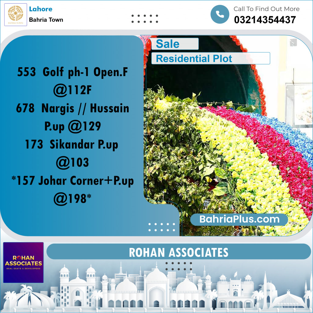 Residential Plot for Sale in Bahria Town, Lahore - (BP-286436)