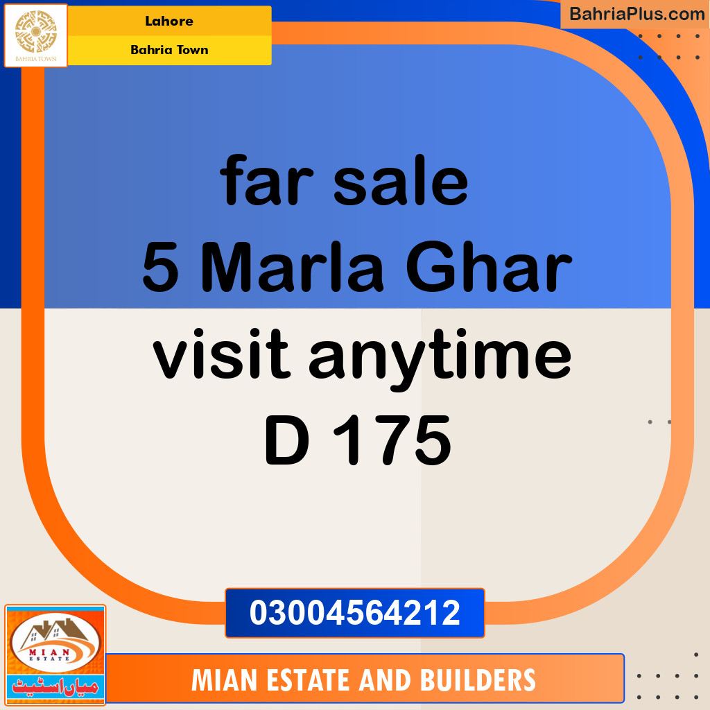 Residential House for Sale in Bahria Town, Lahore - (BP-286441)