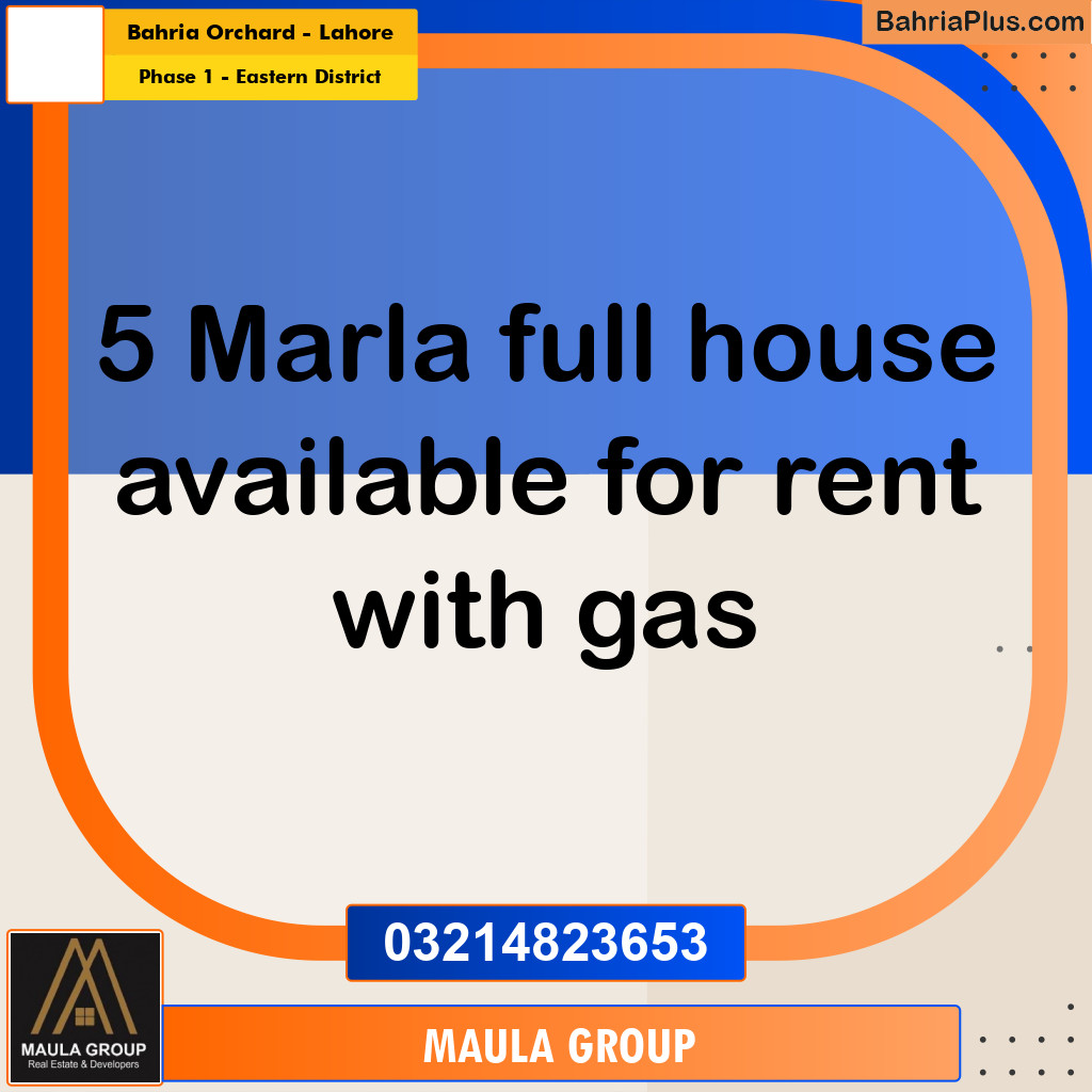 Residential House for Rent in Phase 1 - Eastern District -  Bahria Orchard, Lahore - (BP-286448)