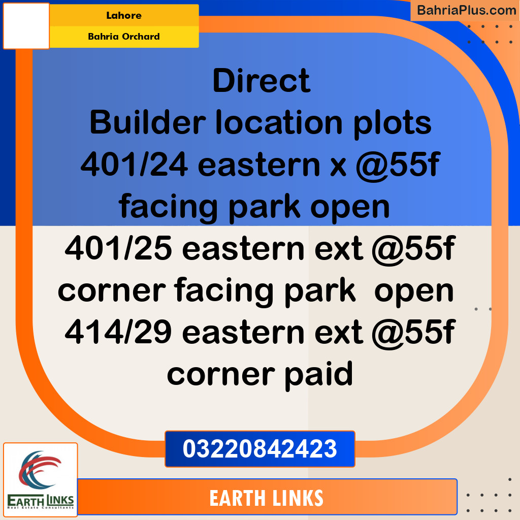 Residential Plot for Sale in Bahria Orchard, Lahore - (BP-286472)