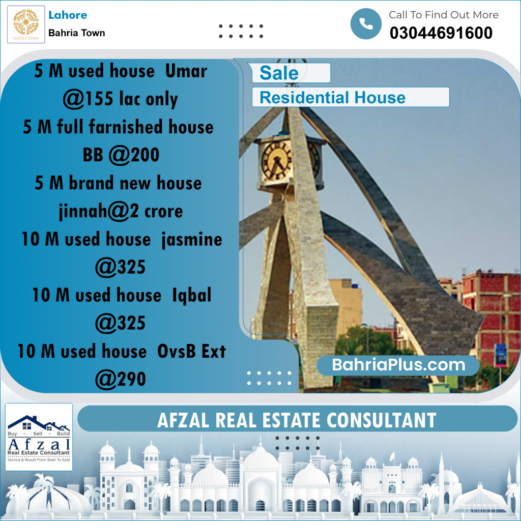 Residential House for Sale in Bahria Town, Lahore - (BP-286495)