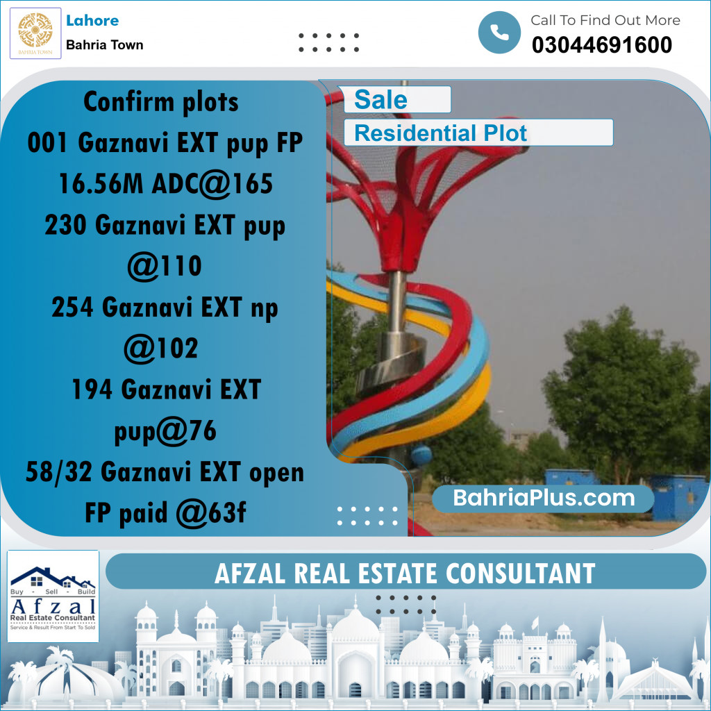 Residential Plot for Sale in Bahria Town, Lahore - (BP-286497)