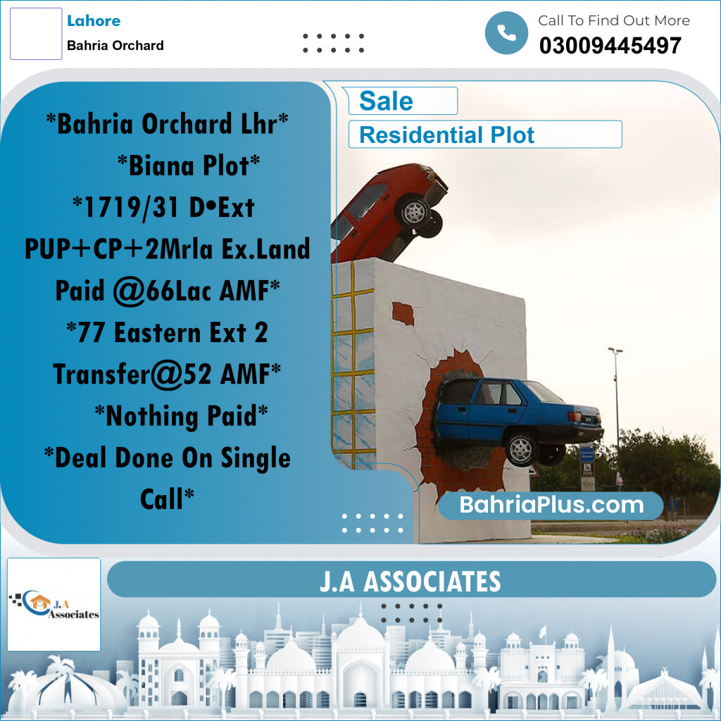 Residential Plot for Sale in Bahria Orchard, Lahore - (BP-286533)