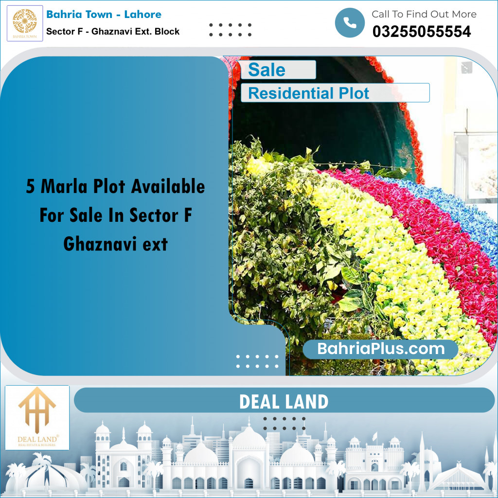 5 Marla Residential Plot for Sale in Sector F - Ghaznavi Ext. Block - Bahria Town, Lahore - (BP-286602)