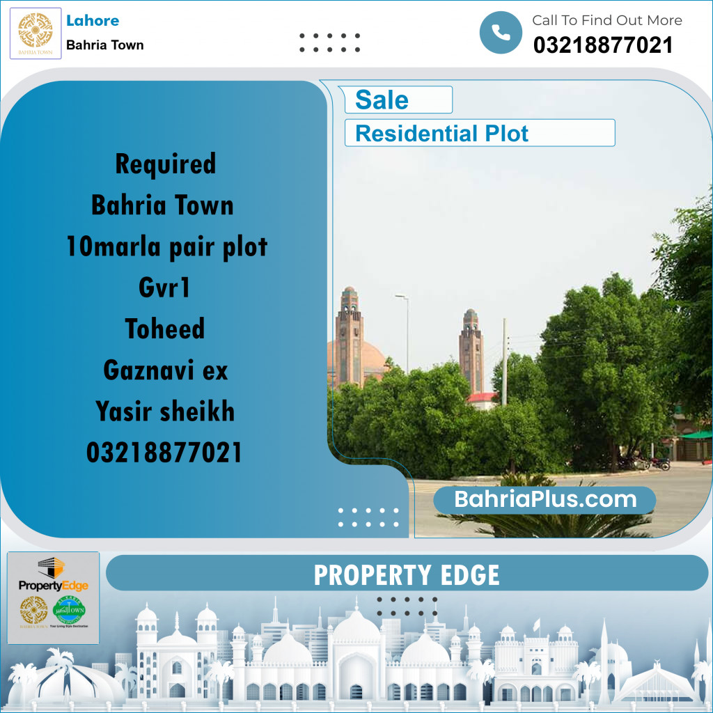 Residential Plot for Sale in Bahria Town, Lahore - (BP-286626)