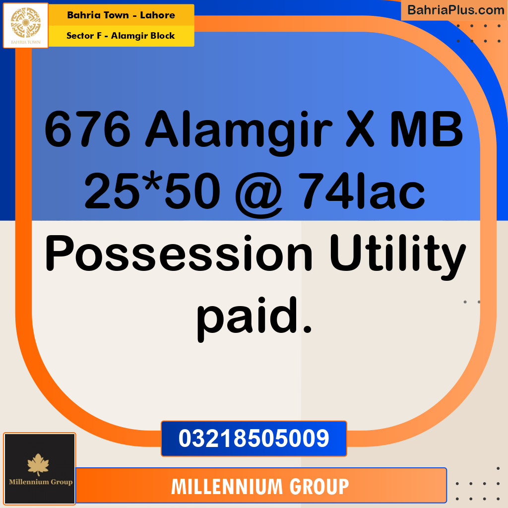 10 Marla Residential Plot for Sale in Sector F - Alamgir Block -  Bahria Town, Lahore - (BP-286702)