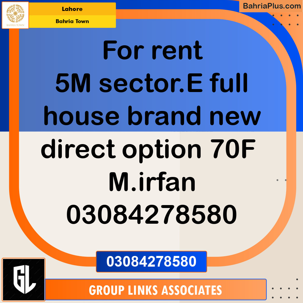 Residential House for Rent in Bahria Town, Lahore - (BP-286704)