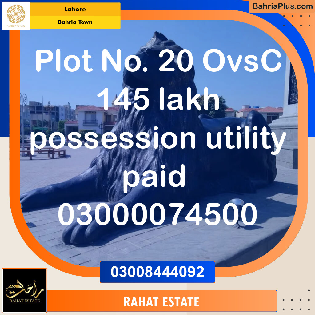 10 Marla Residential Plot for Sale in Bahria Town, Lahore - (BP-286718)