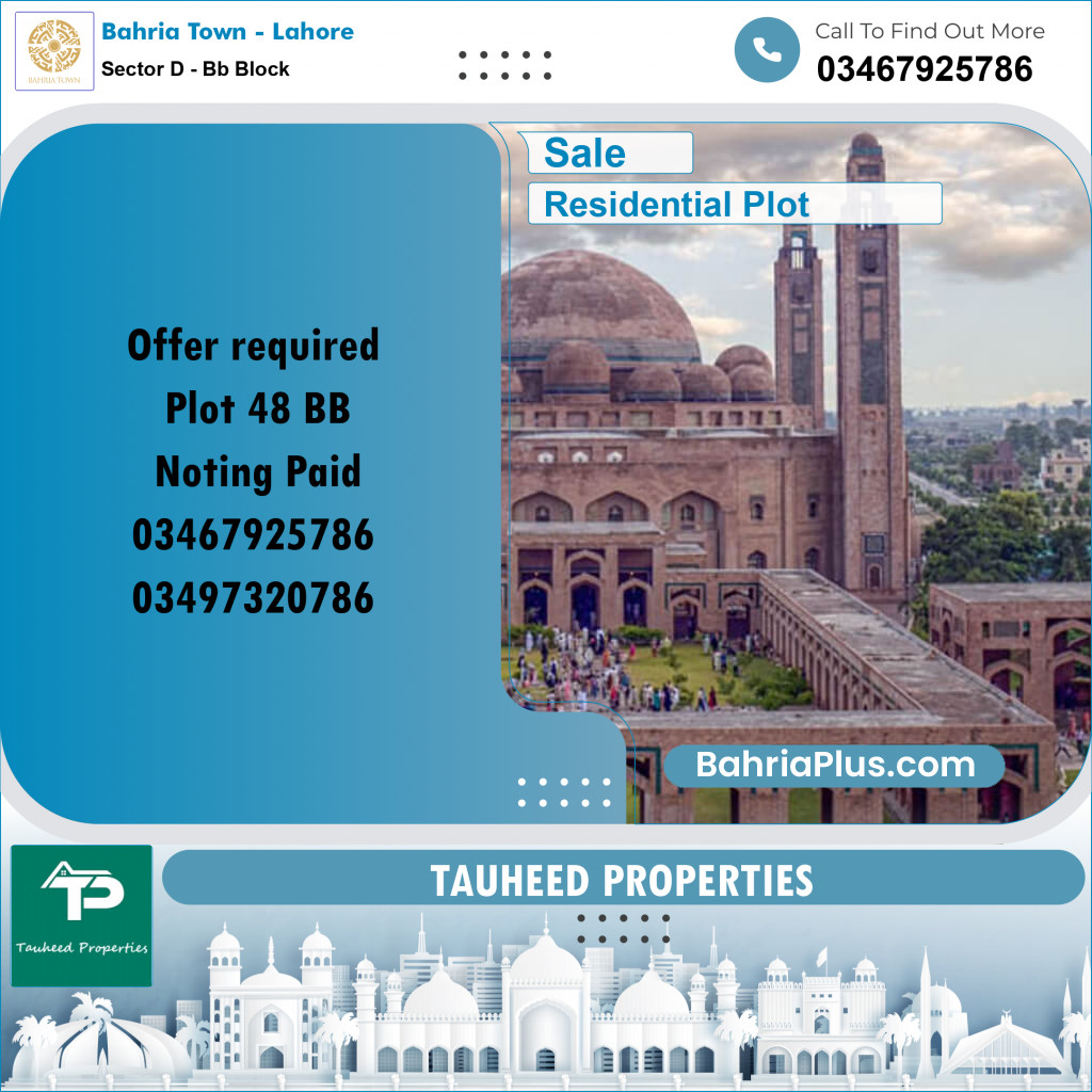 5 Marla Residential Plot for Sale in Sector D - BB Block -  Bahria Town, Lahore - (BP-286727)