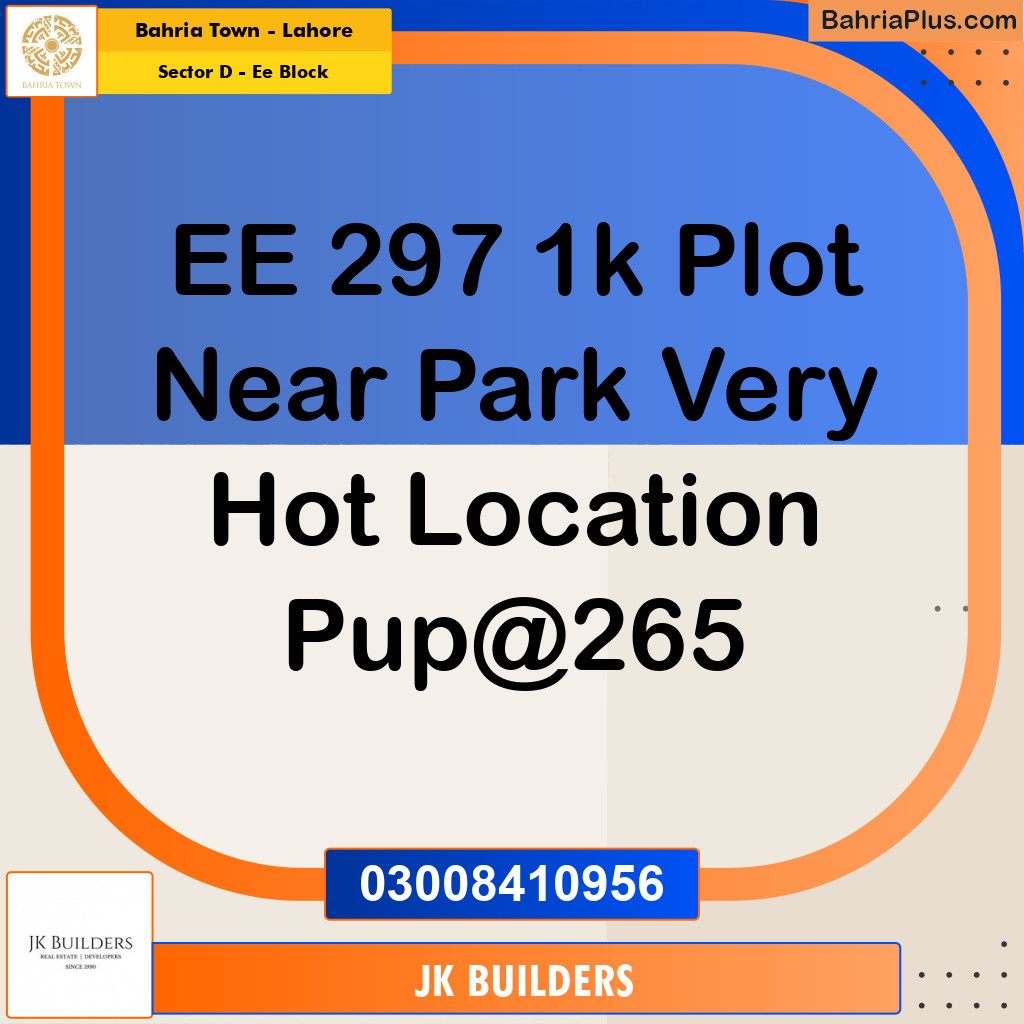 1 Kanal Residential Plot for Sale in Sector D - EE Block -  Bahria Town, Lahore - (BP-286766)