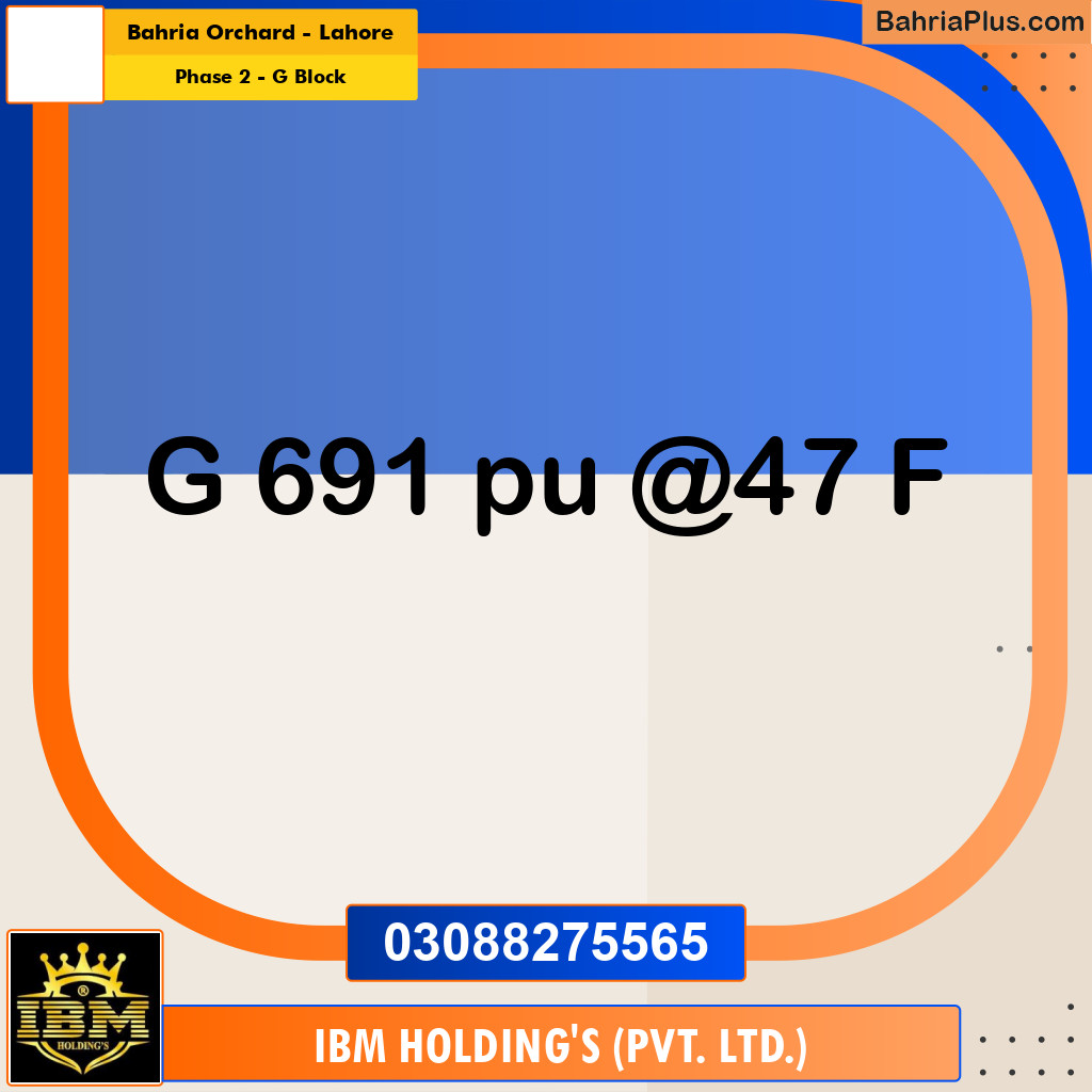 5 Marla Residential Plot for Sale in Phase 2 - G Block -  Bahria Orchard, Lahore - (BP-286774)