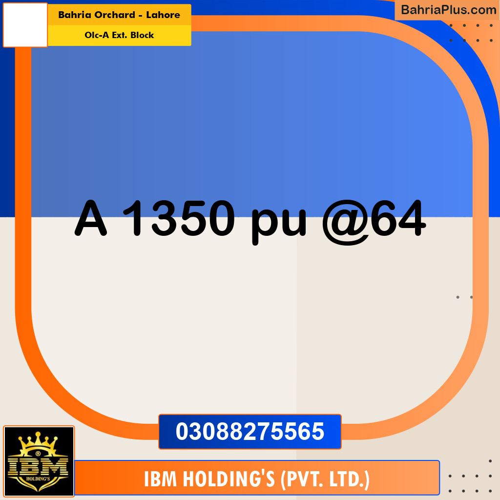 5 Marla Residential Plot for Sale in OLC-A Ext. Block - Bahria Orchard, Lahore - (BP-286788)