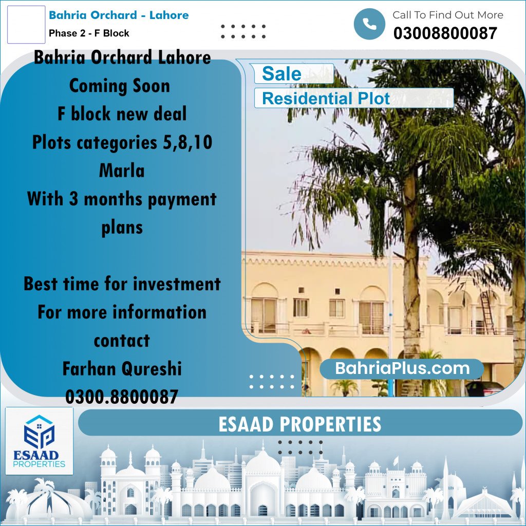 Residential Plot for Sale in Phase 2 - F Block -  Bahria Orchard, Lahore - (BP-286789)