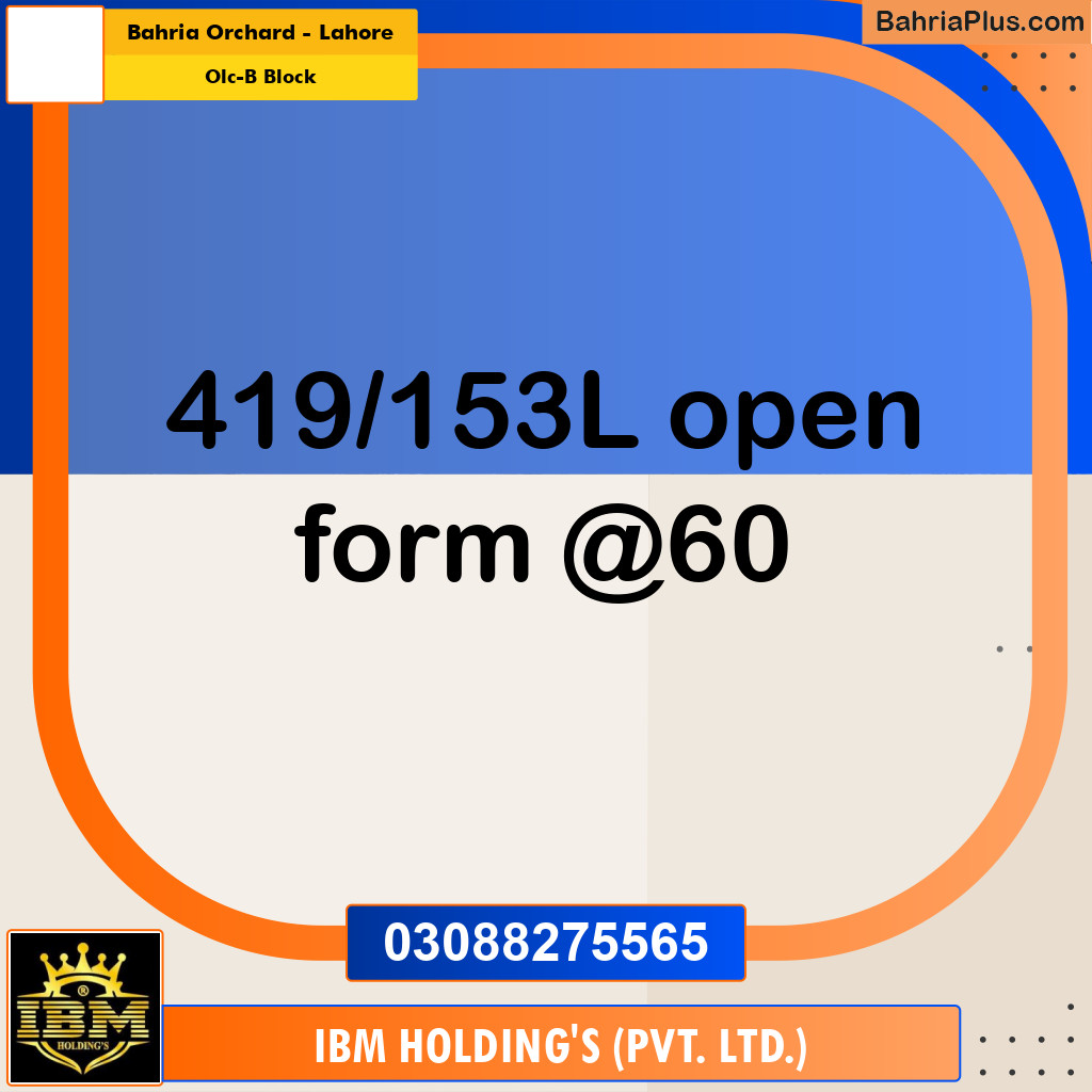 8 Marla Residential Plot for Sale in OLC-B Block -  Bahria Orchard, Lahore - (BP-286792)