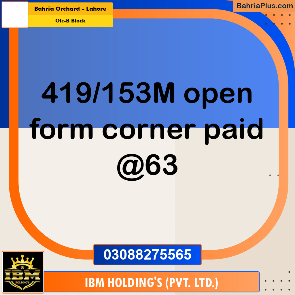 8 Marla Residential Plot for Sale in OLC-B Block - Bahria Orchard, Lahore - (BP-286793)