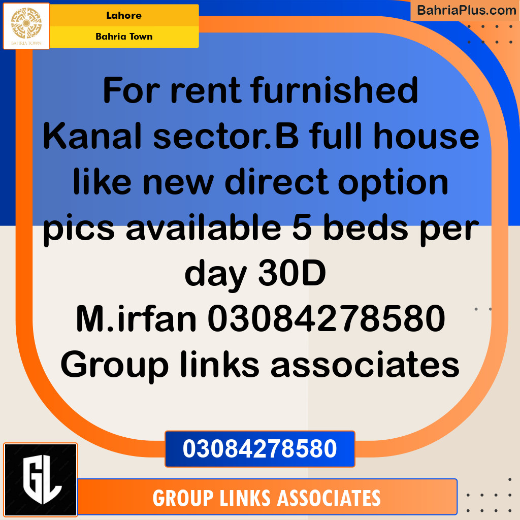 Residential House for Rent in Bahria Town, Lahore - (BP-286798)