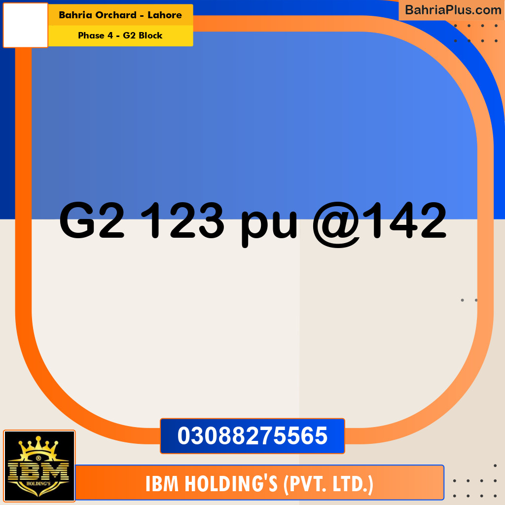 1 Kanal Residential Plot for Sale in Phase 4 - G2 Block - Bahria Orchard, Lahore - (BP-286906)