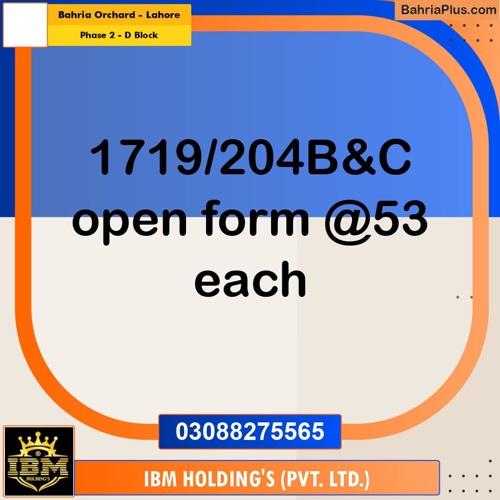 5 Marla Residential Plot for Sale in Phase 2 - D Block - Bahria Orchard, Lahore - (BP-286917)