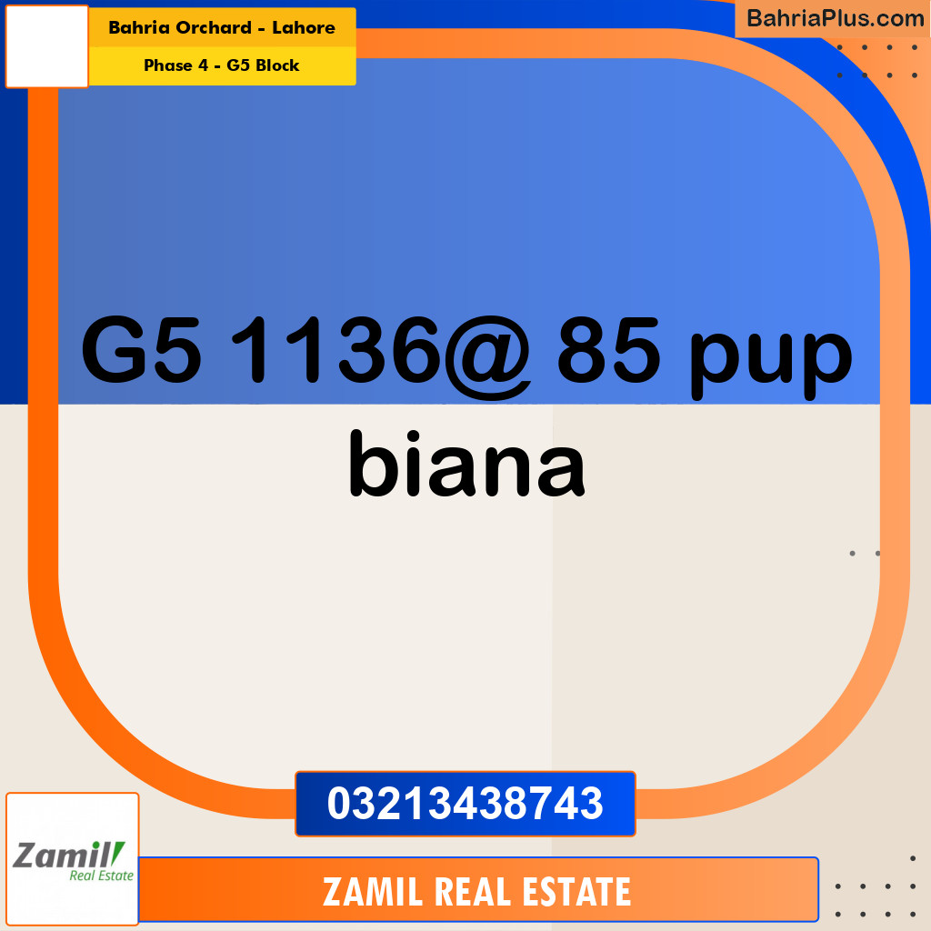 10 Marla Residential Plot for Sale in Phase 4 - G5 Block -  Bahria Orchard, Lahore - (BP-286927)