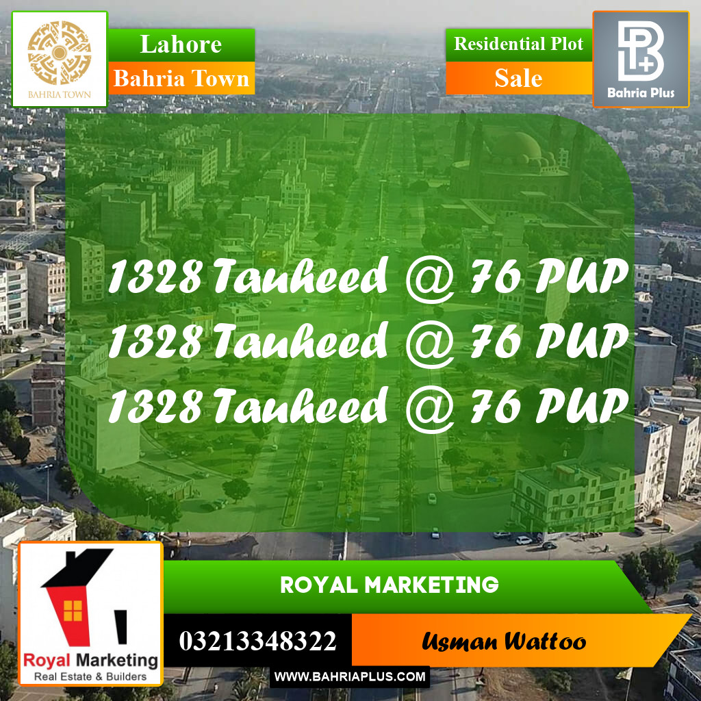 Residential Plot for Sale in Bahria Town, Lahore - (BP-287032)