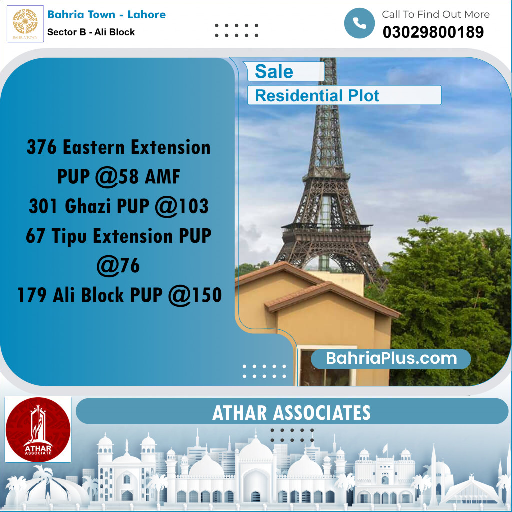 5 Marla Residential Plot for Sale in Sector B - Ali Block - Bahria Town, Lahore - (BP-287074)