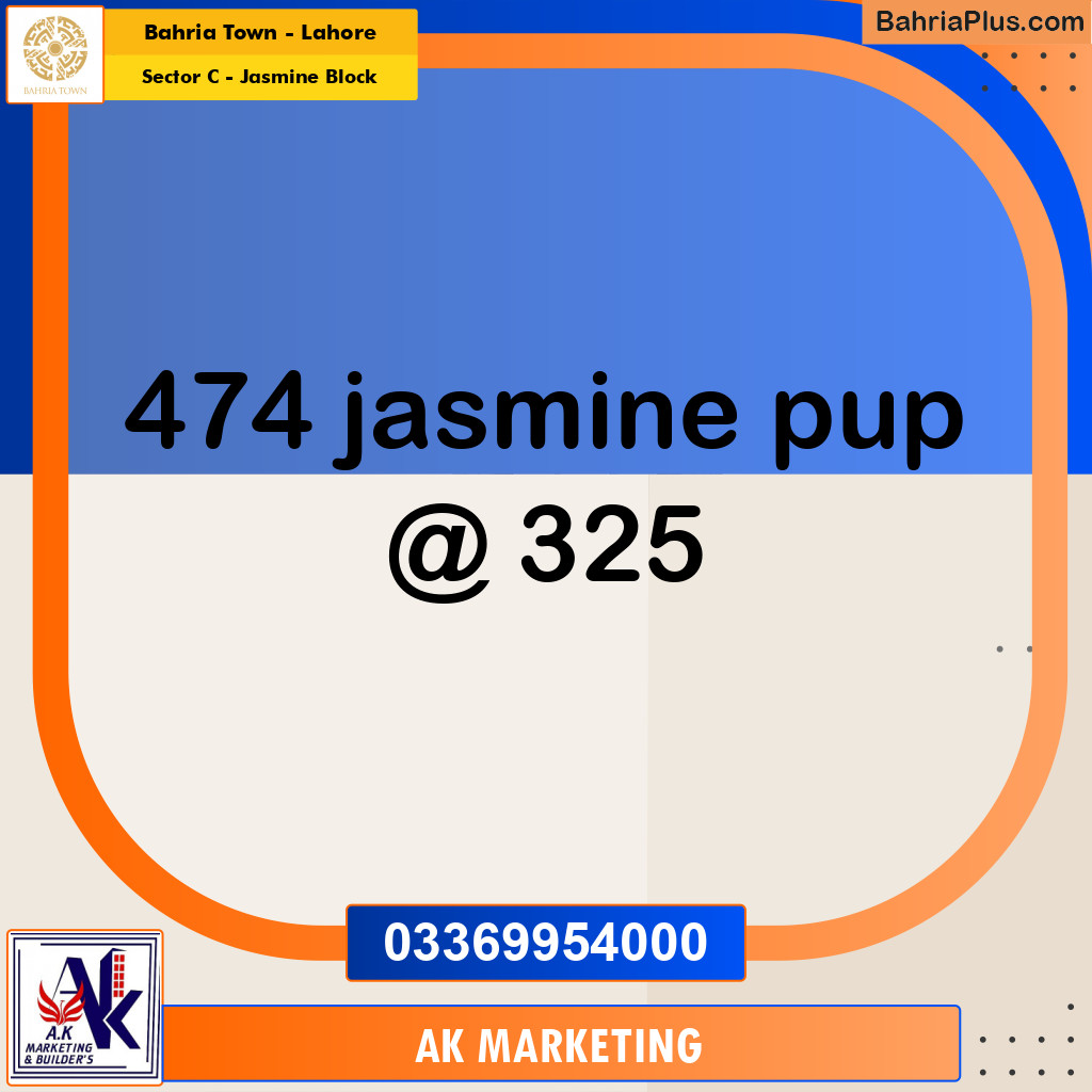 1 Marla Residential Plot for Sale in Sector C - Jasmine Block - Bahria Town, Lahore - (BP-287116)
