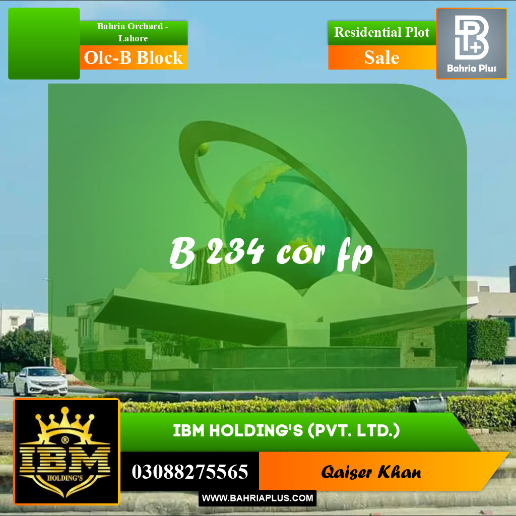 8 Marla Residential Plot for Sale in OLC-B Block - Bahria Orchard, Lahore - (BP-287143)