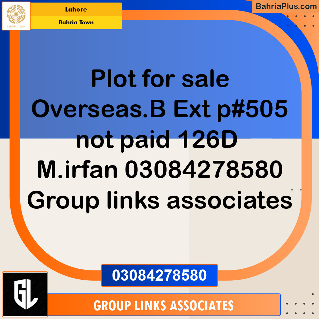 Residential Plot for Sale in Bahria Town, Lahore - (BP-287188)