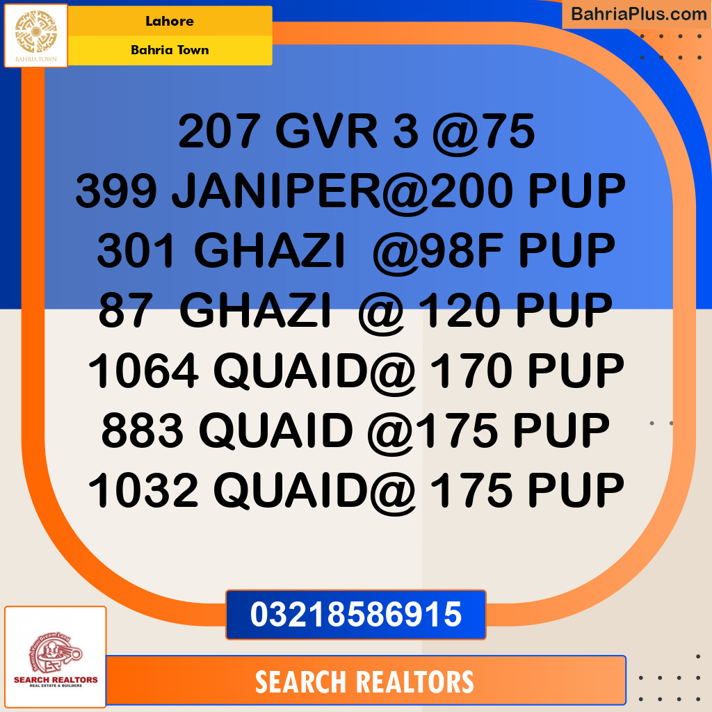 Residential Plot for Sale in Bahria Town, Lahore - (BP-287225)