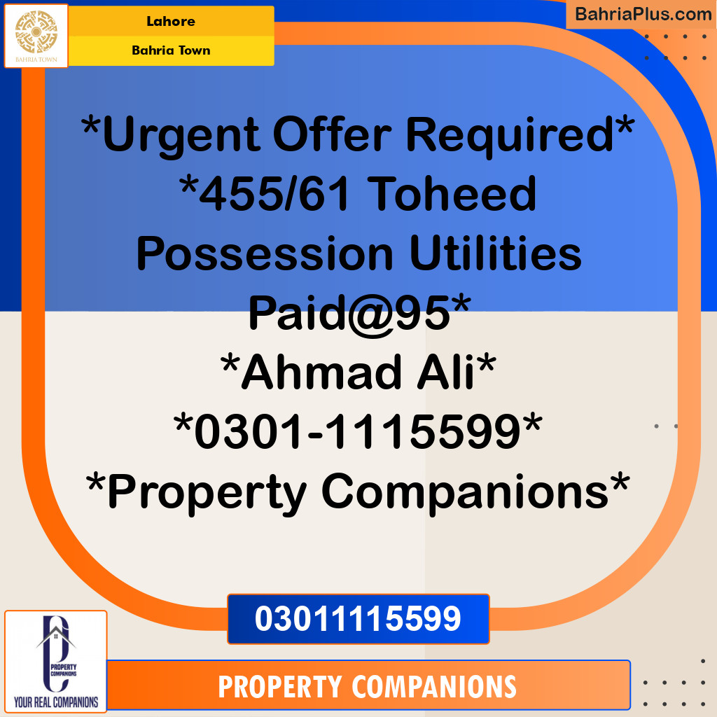 Residential Plot for Sale in Bahria Town, Lahore - (BP-287296)