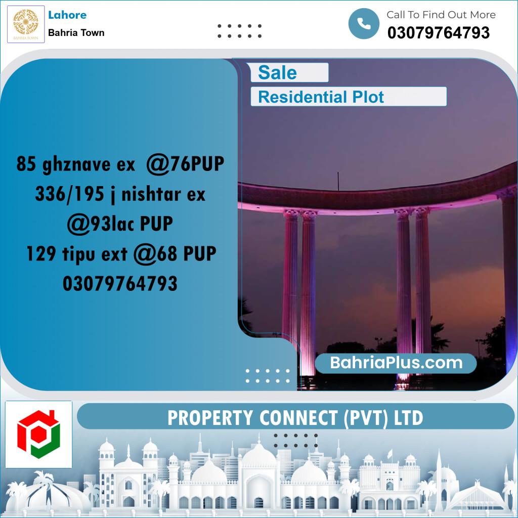 Residential Plot for Sale in Bahria Town, Lahore - (BP-287307)