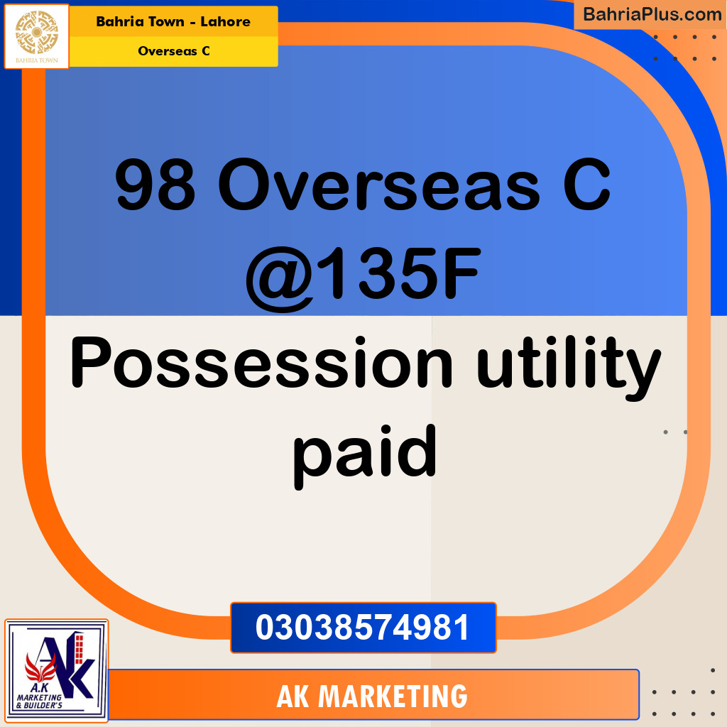 10 Marla Residential Plot for Sale in Overseas C -  Bahria Town, Lahore - (BP-287337)