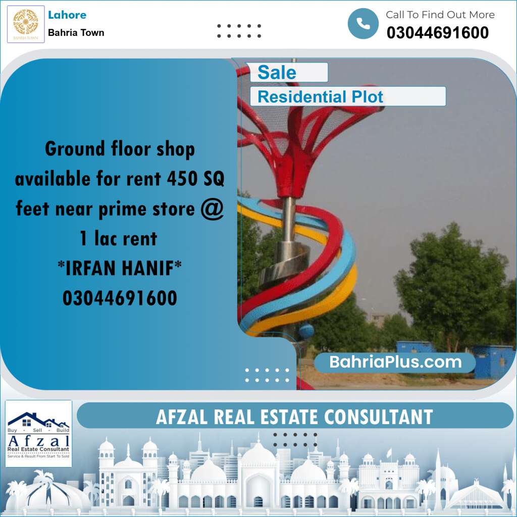 Residential Plot for Sale in Bahria Town, Lahore - (BP-287345)