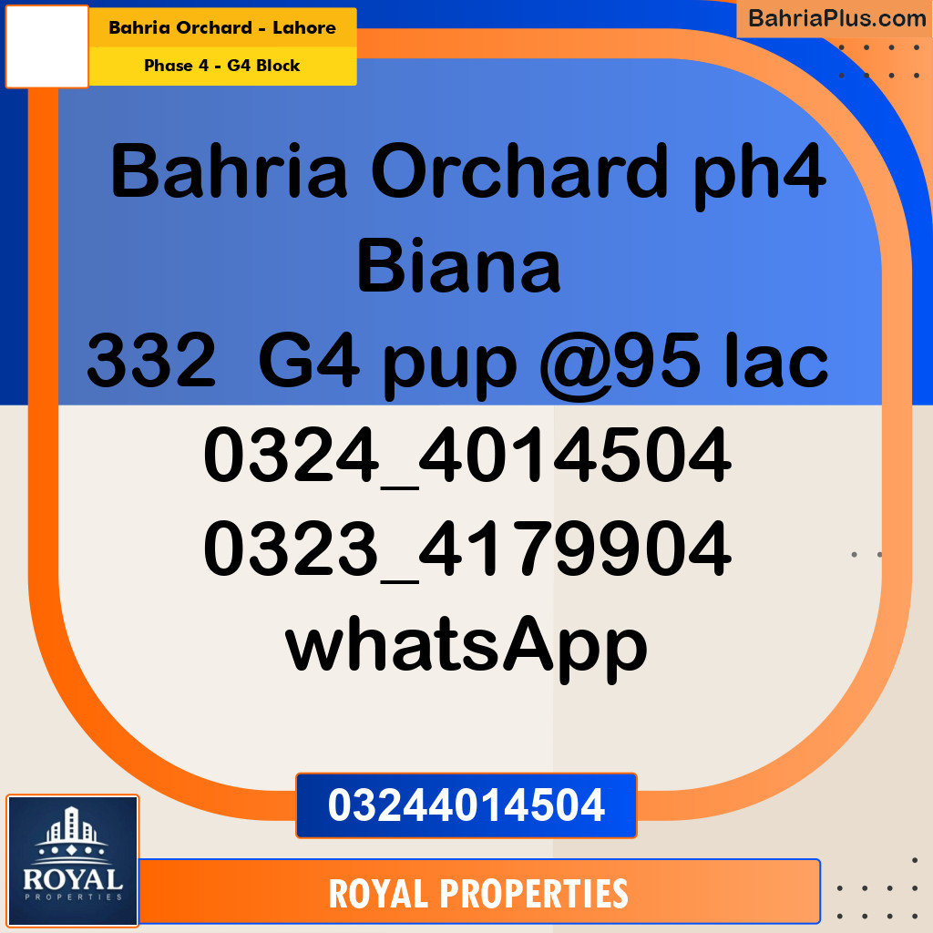 Residential Plot for Sale in Phase 4 - G4 Block -  Bahria Orchard, Lahore - (BP-287368)
