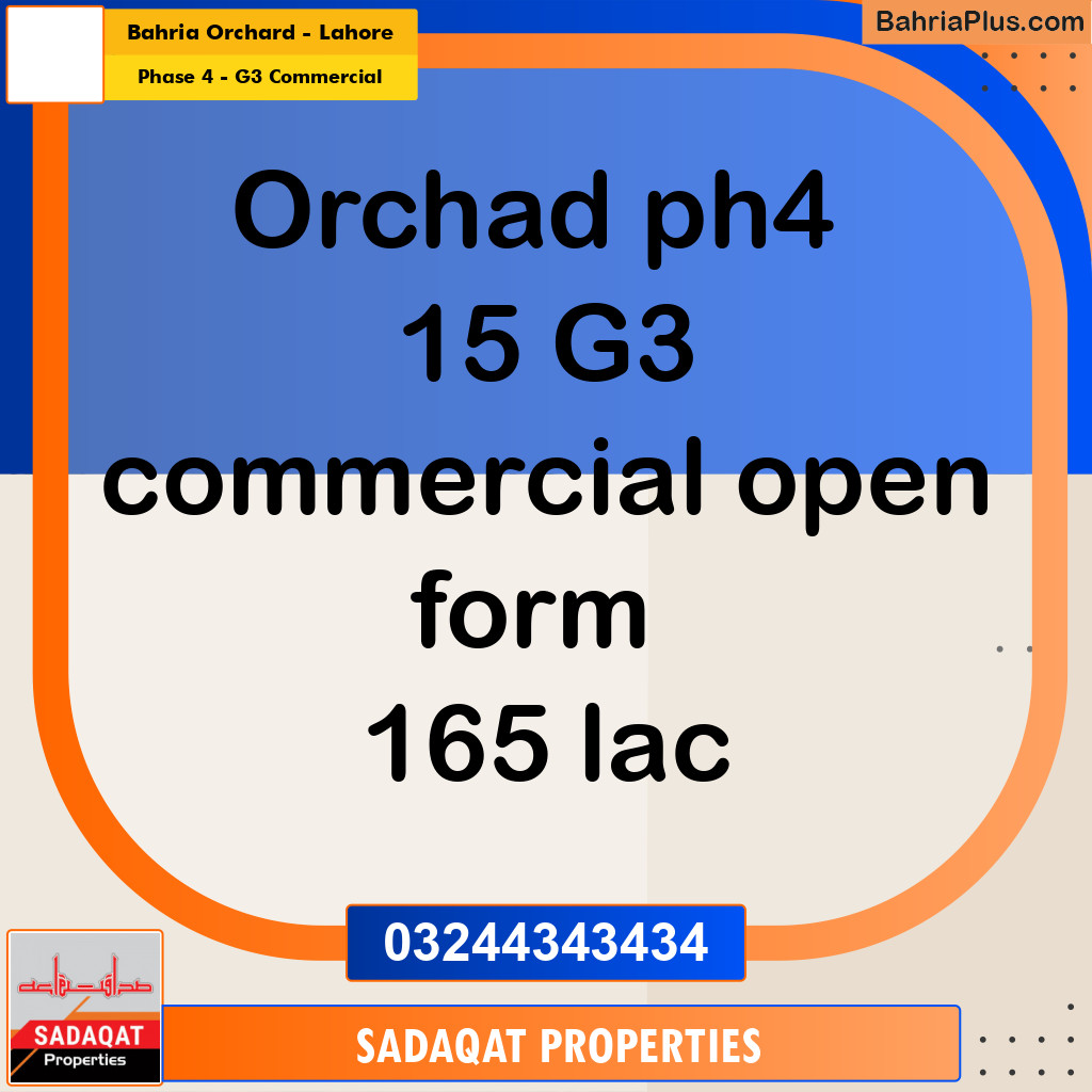 5 Marla Commercial Plot for Sale in Phase 4 - G3 Commercial -  Bahria Orchard, Lahore - (BP-287412)