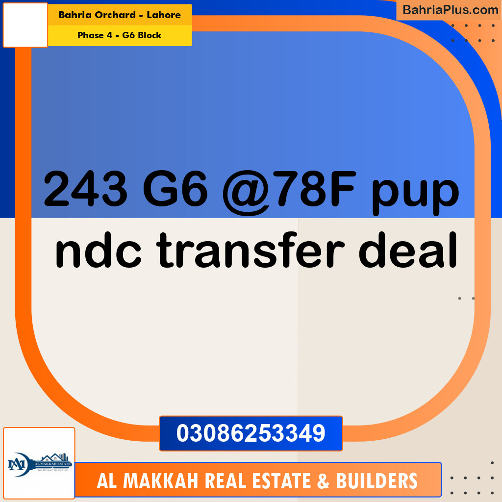 10 Marla Residential Plot for Sale in Phase 4 - G6 Block -  Bahria Orchard, Lahore - (BP-287589)