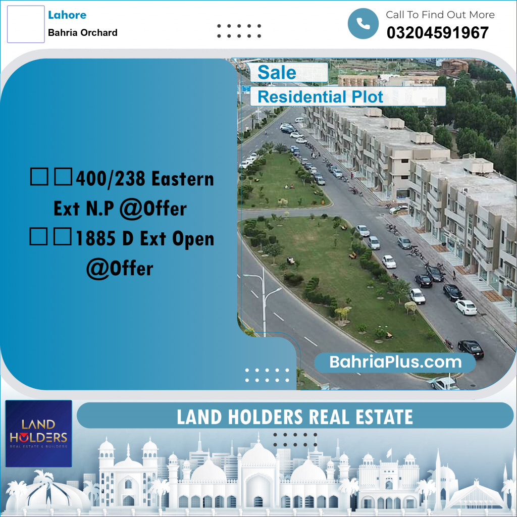 Residential Plot for Sale in Bahria Orchard, Lahore - (BP-287622)