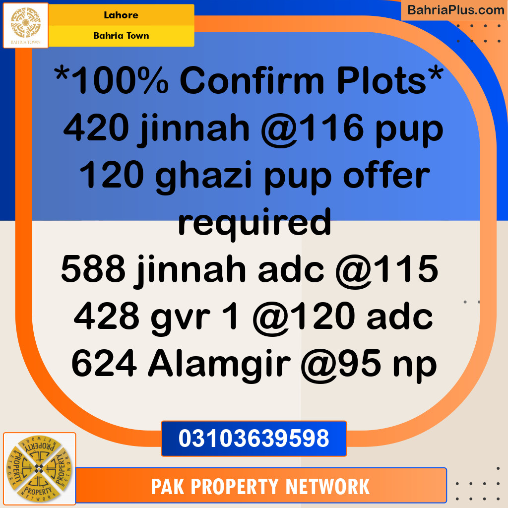 Residential Plot for Sale in Bahria Town, Lahore - (BP-287669)