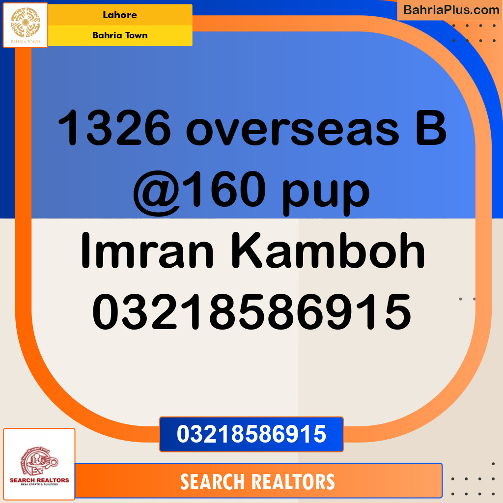 Residential Plot for Sale in Bahria Town, Lahore - (BP-287698)