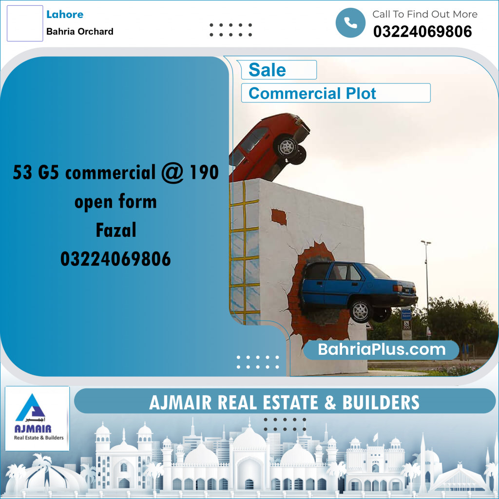 Commercial Plot for Sale in Bahria Orchard, Lahore - (BP-287716)