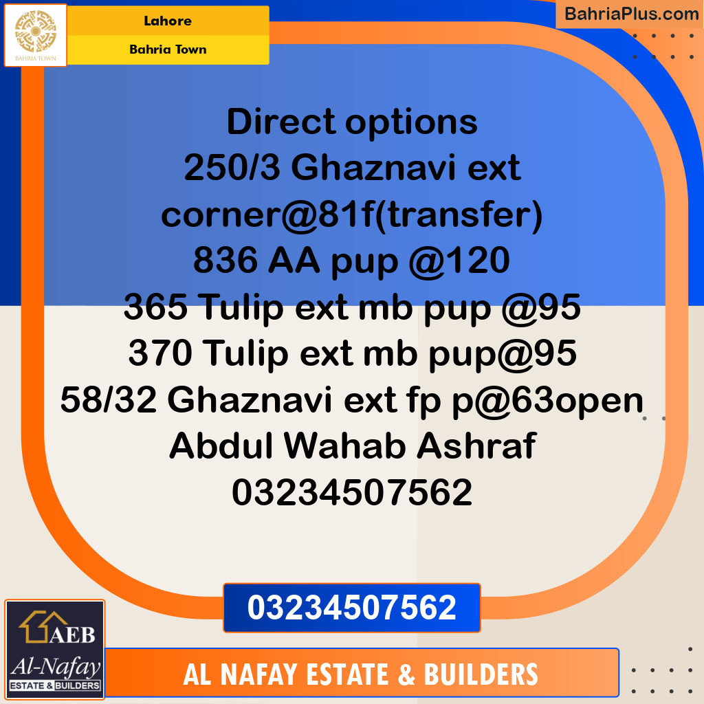 Residential Plot for Sale in Bahria Town, Lahore - (BP-287768)